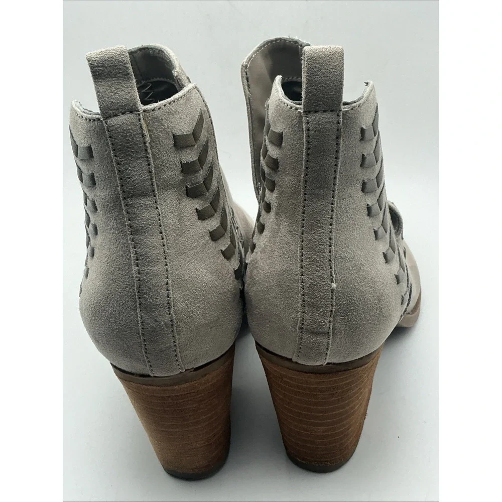 Carlos by Carlos Santana Whitely Ankle Boots 5M Light Doe Faux Suede Whipstitch